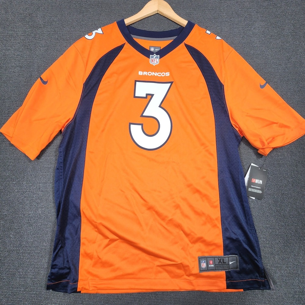 Nike Denver Broncos Russell Wilson #3 Jersey Mens XL Orange On-Field‎ NWT